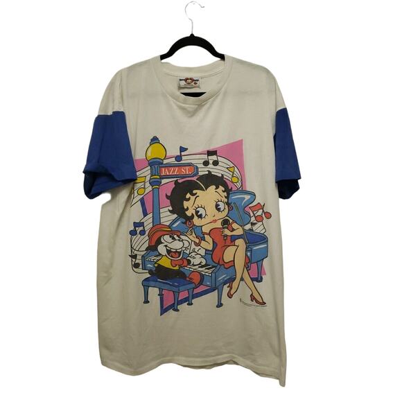 Betty Boop Tops - Vintage Betty Boop Shirt Jazz St All Over Print 1994 Size 2XL/OSFA Boop A Doop